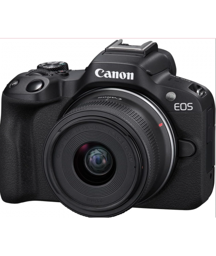 Canon EOS R50 Mirrorless Camera RF-S18-45mm F4.5-6.3 is STM Lens Kit, 24.2 Megapixel CMOS (APS-C) Sensor, 4K Video, Hybrid Camera, Photo and Video, Vlogging, Content Creator, RF Mount, Black